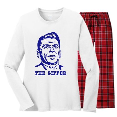 Gipper Ronald Reagan T Shirt Vintage Political T Shirt 80s T Shirt Women's Long Sleeve Flannel Pajama Set 