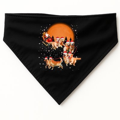Golden Retriever Reindeer Santa Sleigh Christmas Dog Lover Gift USA-Made Doggie Bandana