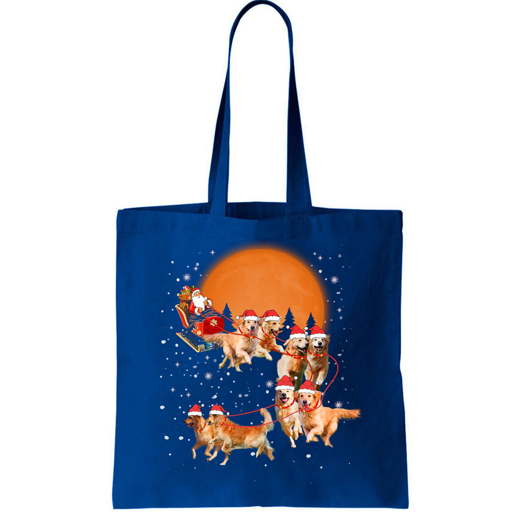 Golden Retriever Reindeer Santa Sleigh Christmas Dog Lover Gift Bag