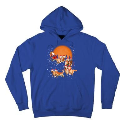 Golden Retriever Reindeer Santa Sleigh Christmas Dog Lover Gift Tall Hoodie