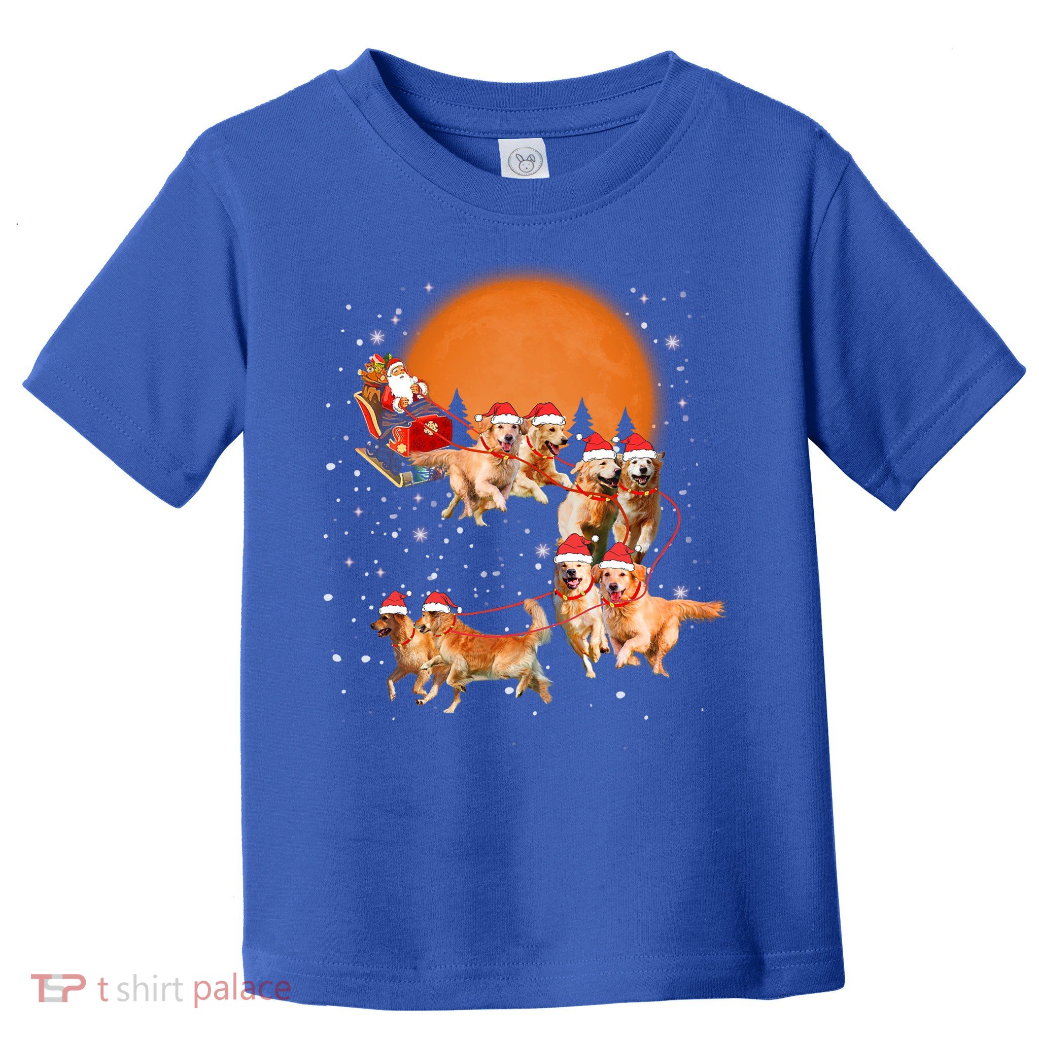 Golden Retriever Reindeer Santa Sleigh Christmas Dog Lover Gift Toddler T-Shirt