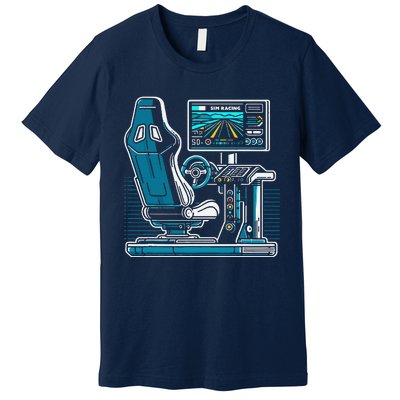 Gaming Racer Race Car Simulation Sim Racing Premium T-Shirt