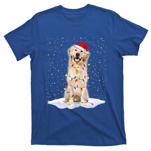 Golden Retriever Santa Christmas Tree Lights Xmas Gift T-Shirt