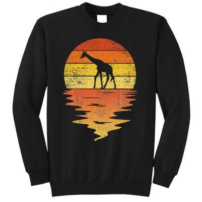 Giraffe Retro Sunset 70s Vintage Giraffe Sweatshirt