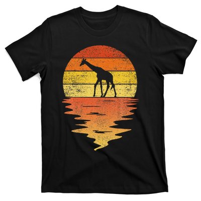 Giraffe Retro Sunset 70s Vintage Giraffe T-Shirt