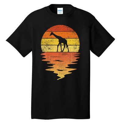 Giraffe Retro Sunset 70s Vintage Giraffe Tall T-Shirt