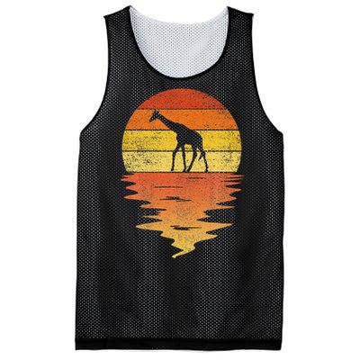 Giraffe Retro Sunset 70s Vintage Giraffe Mesh Reversible Basketball Jersey Tank