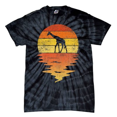 Giraffe Retro Sunset 70s Vintage Giraffe Tie-Dye T-Shirt