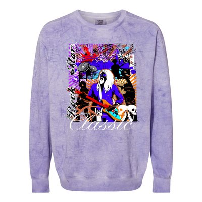 Guitar Rock Star Hero Classic Colorblast Crewneck Sweatshirt