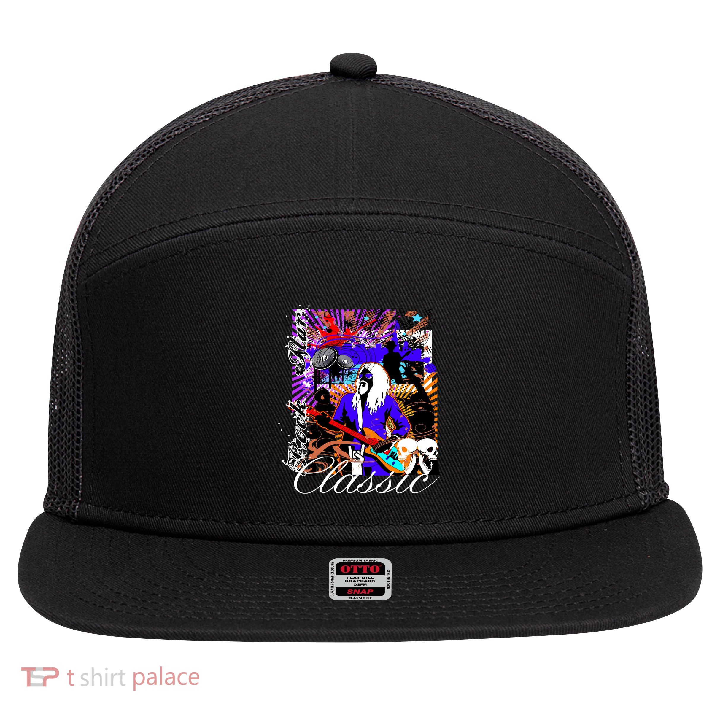 Guitar Rock Star Hero Classic 7 Panel Mesh Trucker Snapback Hat