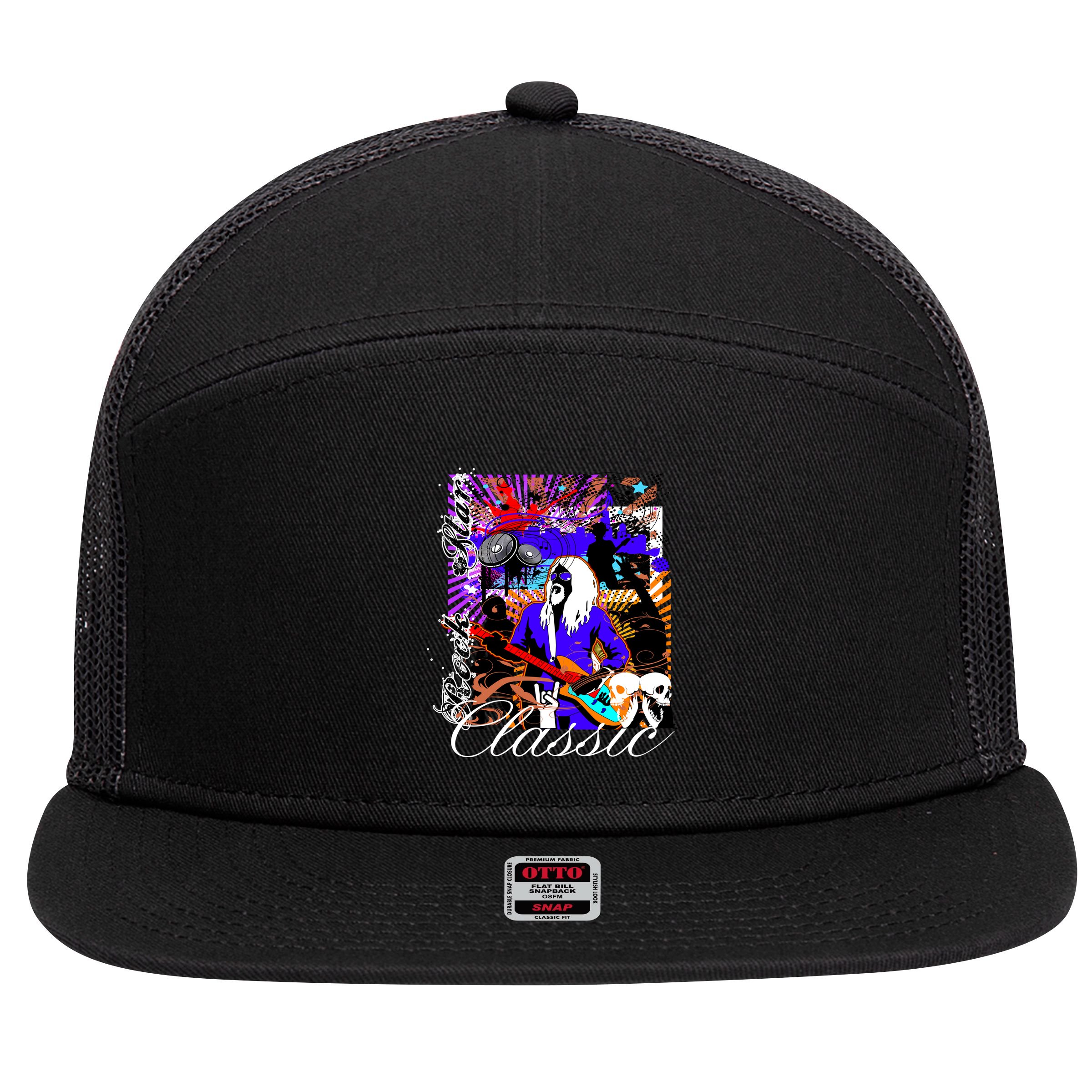 Guitar Rock Star Hero Classic 7 Panel Mesh Trucker Snapback Hat