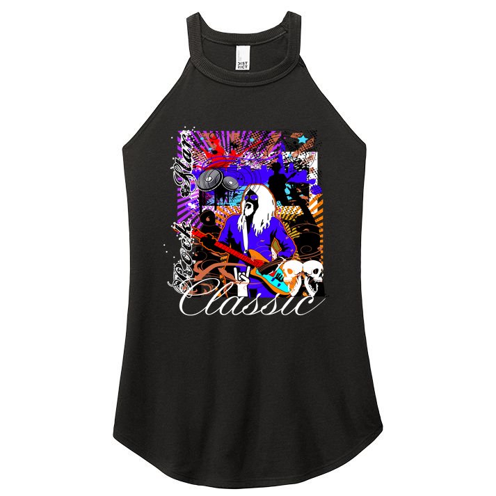 Guitar Rock Star Hero Classic Women's Perfect Tri Rocker Tank