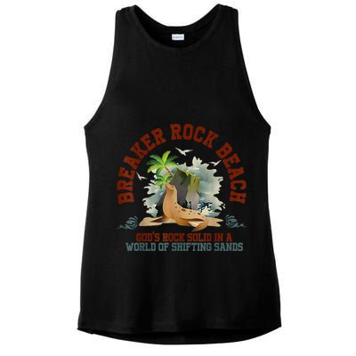 GodS Rock Solid Breaker Rock Beach Vbs 2024 Christian Ladies PosiCharge Tri-Blend Wicking Tank