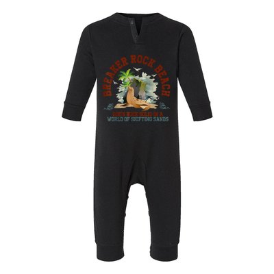 GodS Rock Solid Breaker Rock Beach Vbs 2024 Christian Infant Fleece One Piece