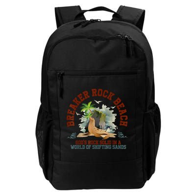 GodS Rock Solid Breaker Rock Beach Vbs 2024 Christian Backpack