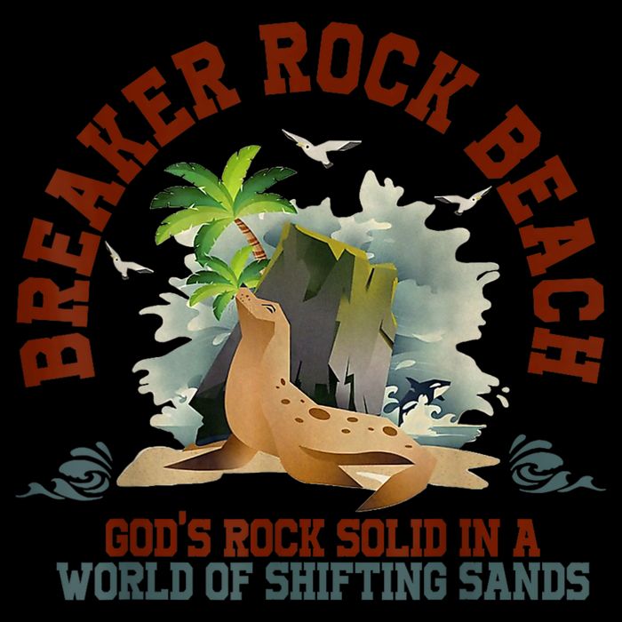 GodS Rock Solid Breaker Rock Beach Vbs 2024 Christian 7-Panel Snapback Hat