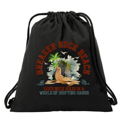 GodS Rock Solid Breaker Rock Beach Vbs 2024 Christian Drawstring Bag