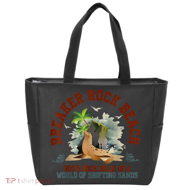GodS Rock Solid Breaker Rock Beach Vbs 2024 Christian Zip Tote Bag