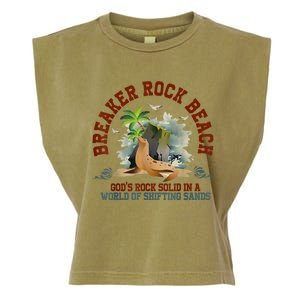 GodS Rock Solid Breaker Rock Beach Vbs 2024 Christian Garment-Dyed Women's Muscle Tee