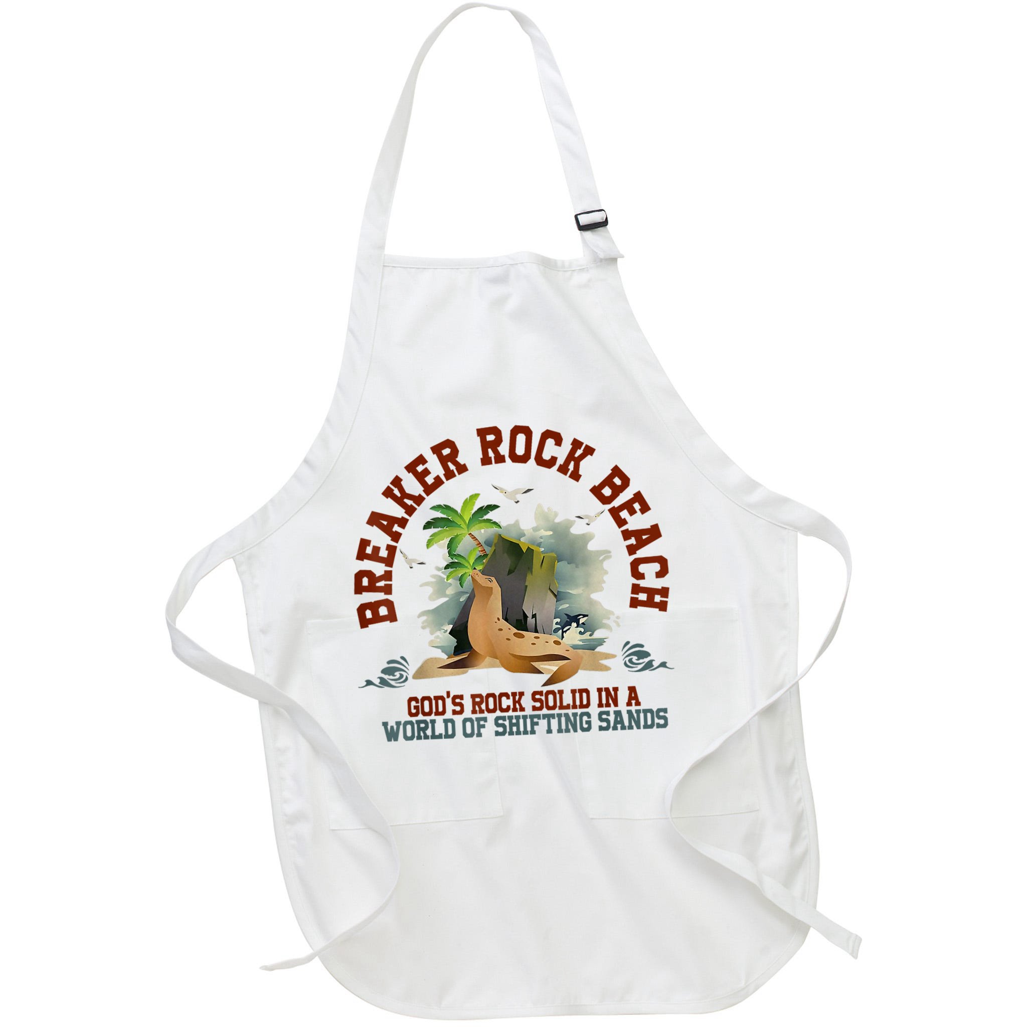 GodS Rock Solid Breaker Rock Beach Vbs 2024 Christian Apron