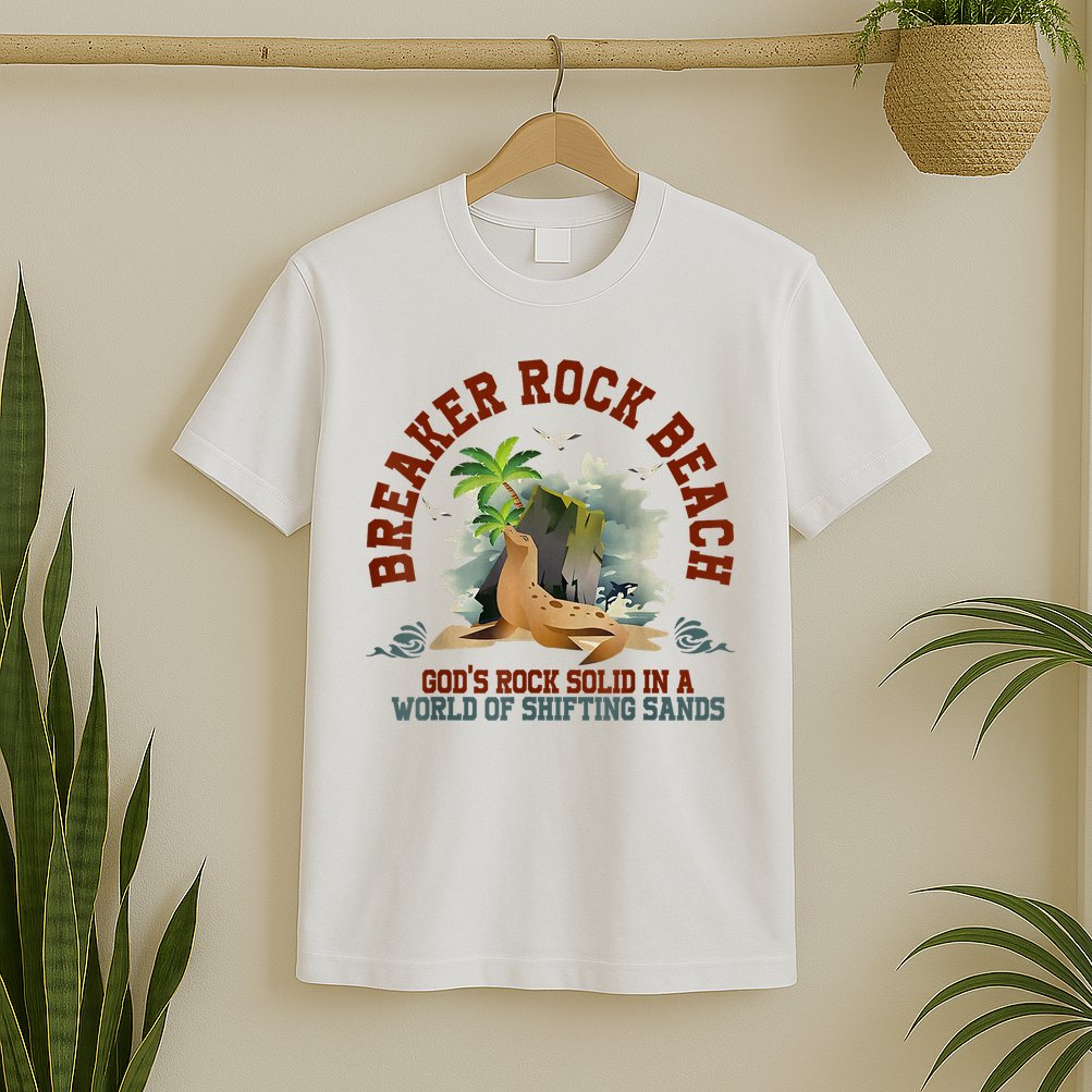 GodS Rock Solid Breaker Rock Beach Vbs 2024 Christian T-Shirt
