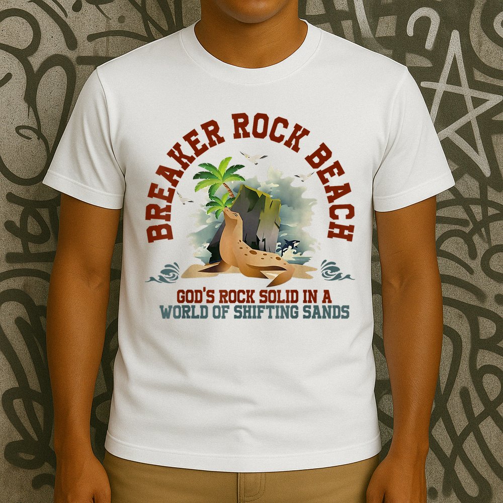 GodS Rock Solid Breaker Rock Beach Vbs 2024 Christian T-Shirt