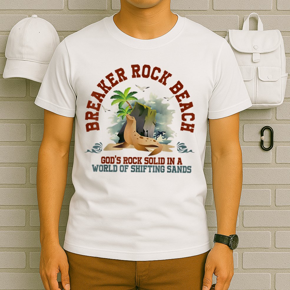 GodS Rock Solid Breaker Rock Beach Vbs 2024 Christian T-Shirt