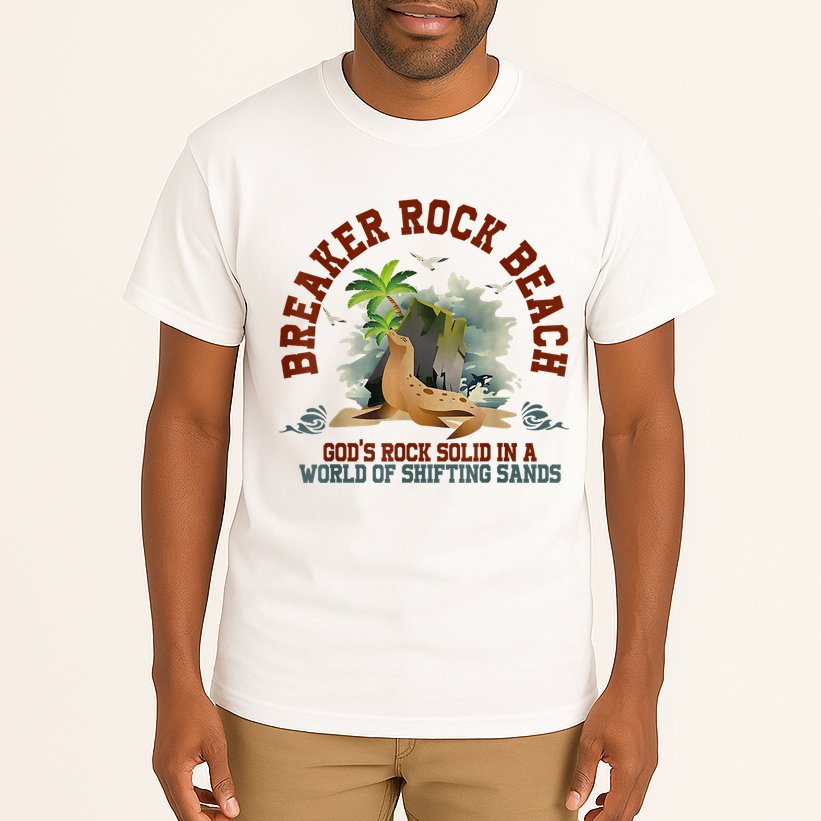 GodS Rock Solid Breaker Rock Beach Vbs 2024 Christian Tall T-Shirt