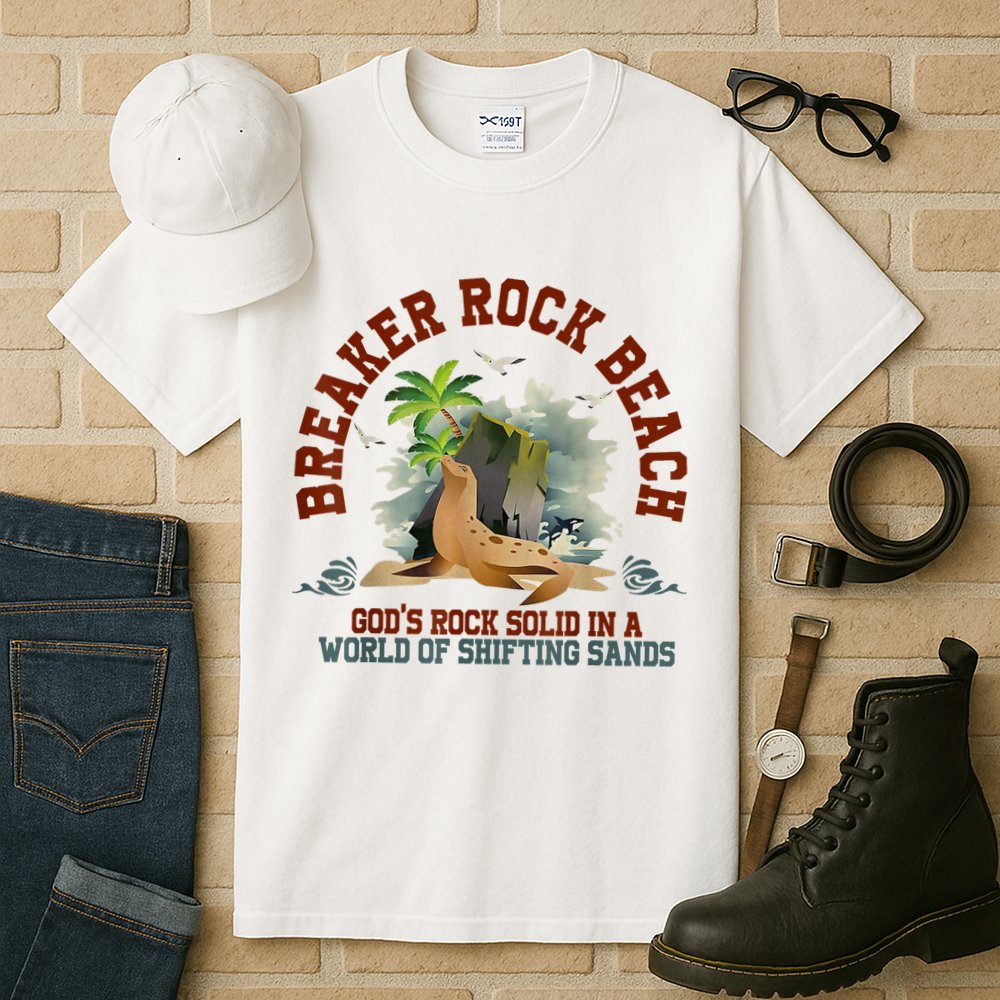 GodS Rock Solid Breaker Rock Beach Vbs 2024 Christian Tall T-Shirt