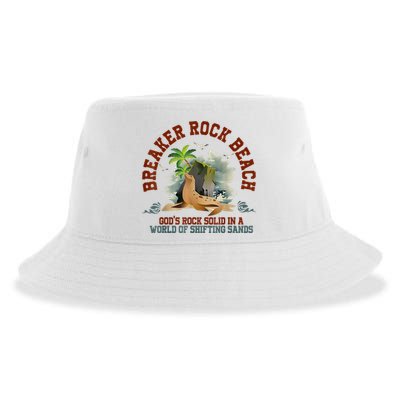 GodS Rock Solid Breaker Rock Beach Vbs 2024 Christian Sustainable Bucket Hat