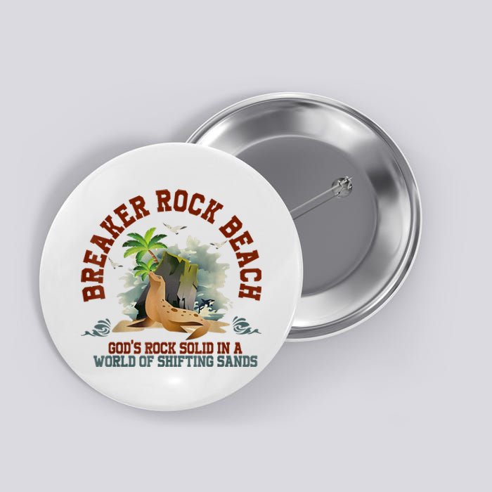 GodS Rock Solid Breaker Rock Beach Vbs 2024 Christian Button