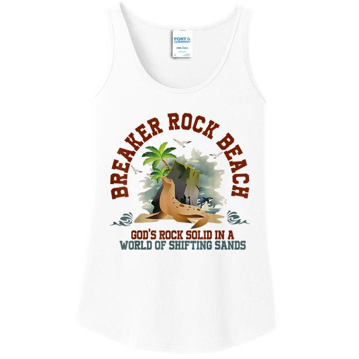 GodS Rock Solid Breaker Rock Beach Vbs 2024 Christian Ladies Essential Tank