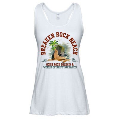 GodS Rock Solid Breaker Rock Beach Vbs 2024 Christian Ladies Essential Flowy Tank