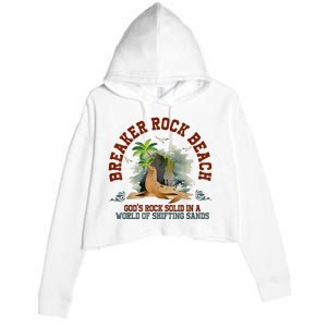 GodS Rock Solid Breaker Rock Beach Vbs 2024 Christian Crop Fleece Hoodie