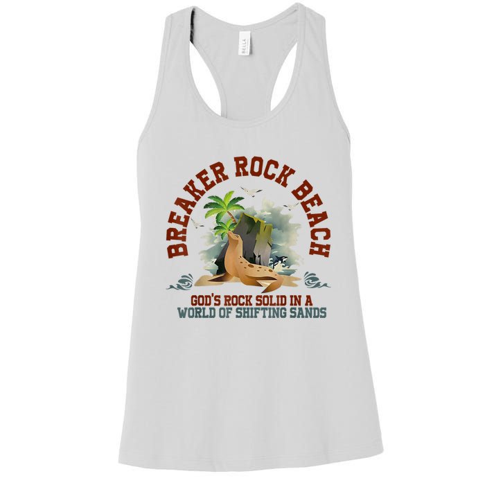 GodS Rock Solid Breaker Rock Beach Vbs 2024 Christian Women's Racerback Tank