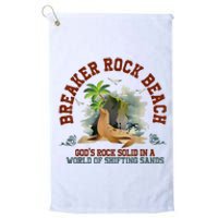 GodS Rock Solid Breaker Rock Beach Vbs 2024 Christian Platinum Collection Golf Towel