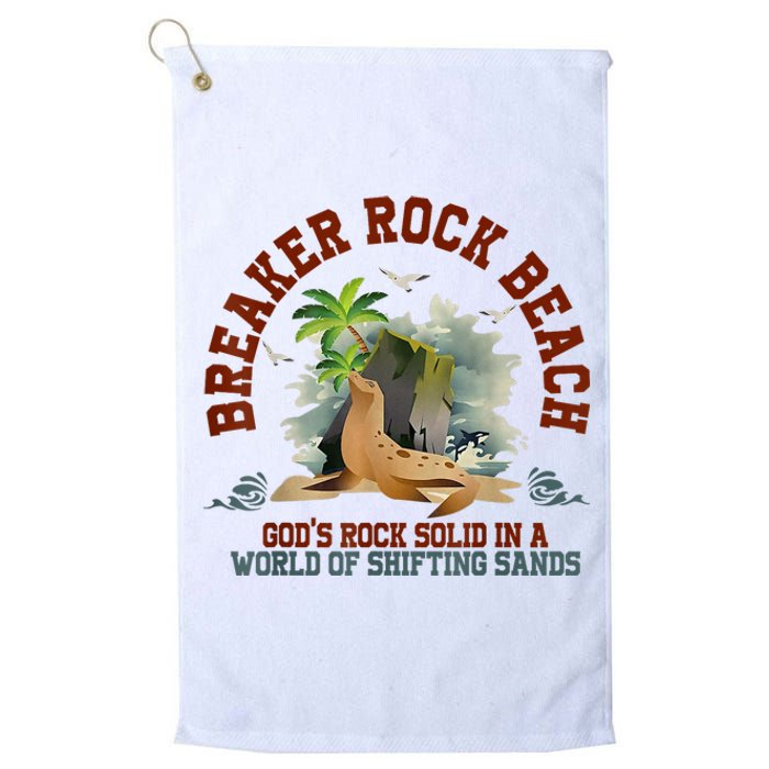 GodS Rock Solid Breaker Rock Beach Vbs 2024 Christian Platinum Collection Golf Towel