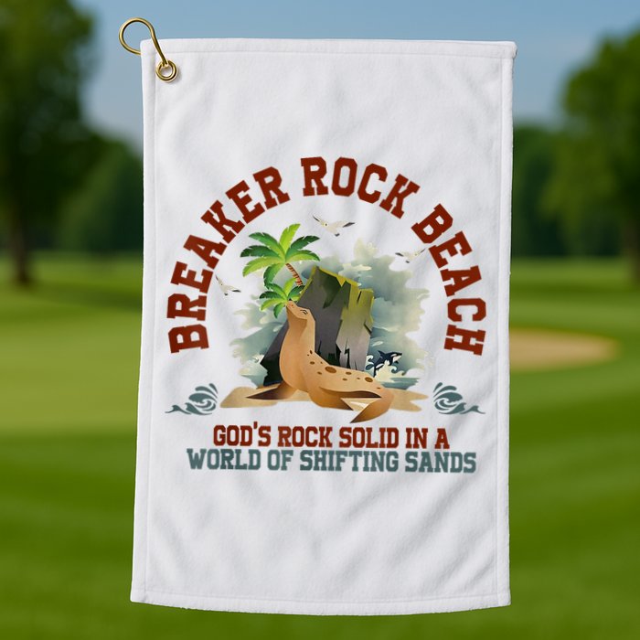 GodS Rock Solid Breaker Rock Beach Vbs 2024 Christian Golf Towel