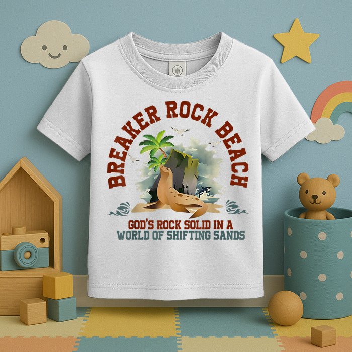 GodS Rock Solid Breaker Rock Beach Vbs 2024 Christian Toddler T-Shirt