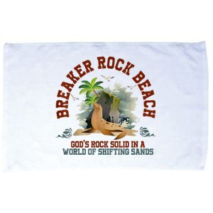 GodS Rock Solid Breaker Rock Beach Vbs 2024 Christian Microfiber Hand Towel