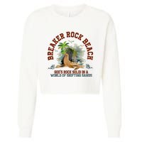 GodS Rock Solid Breaker Rock Beach Vbs 2024 Christian Cropped Pullover Crew