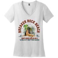 GodS Rock Solid Breaker Rock Beach Vbs 2024 Christian Women's V-Neck T-Shirt