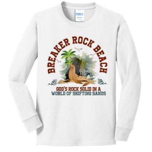 GodS Rock Solid Breaker Rock Beach Vbs 2024 Christian Kids Long Sleeve Shirt