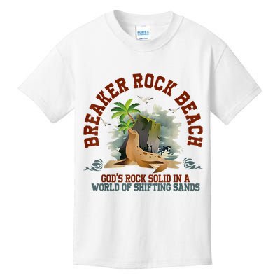 GodS Rock Solid Breaker Rock Beach Vbs 2024 Christian Kids T-Shirt