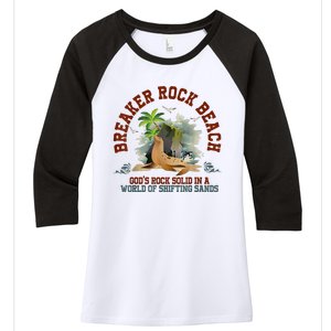 GodS Rock Solid Breaker Rock Beach Vbs 2024 Christian Women's Tri-Blend 3/4-Sleeve Raglan Shirt