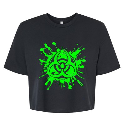 Green Radioactive Symbol Biohazard Symbol Radiation Nuclear Bella+Canvas Jersey Crop Tee