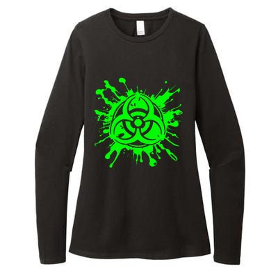 Green Radioactive Symbol Biohazard Symbol Radiation Nuclear Womens CVC Long Sleeve Shirt