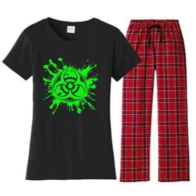 Green Radioactive Symbol Biohazard Symbol Radiation Nuclear Women's Flannel Pajama Set