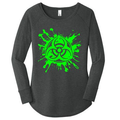 Green Radioactive Symbol Biohazard Symbol Radiation Nuclear Women's Perfect Tri Tunic Long Sleeve Shirt