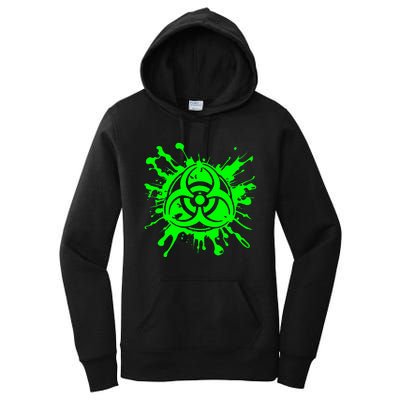 Green Radioactive Symbol Biohazard Symbol Radiation Nuclear Women's Pullover Hoodie